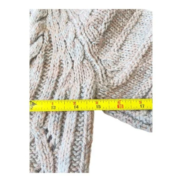 Banana Republic Brown Gray Marled Cable Tunic Sweater XSmall Wool Alpaca EUC - Picture 7 of 10